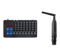 Zeroupshop Controlador DMX512 de 32 canales, con función inalámbrica, batería recargable de 3000 mAh, consola programable, para fiesta de DJ de escenario, 8, deslizadores, LED (gama alta)