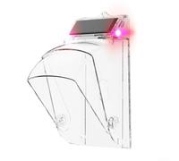 Zeroupshop Cubierta de timbre de puerta con energía solar, con alarma antirrobo de 100 dB, soporte giratorio impermeable, para timbres de video, funda de PC de alta transparencia, con tira nocturna