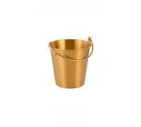 Zeroupshop Cubo de hielo de acero inoxidable 304, soporte de metal para aperitivos para papas fritas, pollo frito, bebidas, fiesta, hogar, bar, restaurante, diseño apilable, dorado (1,1 L)