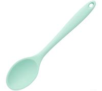 Zeroupshop Cuchara de sopa de silicona, utensilio de cocina de punta suave para la alimentación del bebé, herramienta antiarañazos con mango largo, utensilios de cocina resistentes al calor para uso