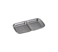 Zeroupshop Cuencos de acero inoxidable divididos para salsa coreana, con 1-4 compartimentos, cuenco plateado vintage, para condimentos de barbacoa, aperitivos, vajilla de base redonda estable, apto