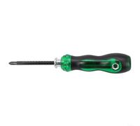 Zeroupshop Destornillador de cruz ranurado de doble cabeza, destornillador de trinquete retráctil, con puntas PH2/SL6, punta magnética de acero al cromo vanadio, para reparación del hogar