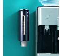 Zeroupshop Dispensador de vasos desechables montado en la pared con función de caída automática para cocina, oficina, uso doméstico, 280 x 100 x 94 mm, color blanco (azul)
