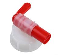 Zeroupshop DN51 - Grifo de plástico de 51 mm para tanques de solución de nutrientes hortícolas de 5 L, conector de riego de jardín rojo y blanco con rosca segura, apto para uso doméstico e industrial