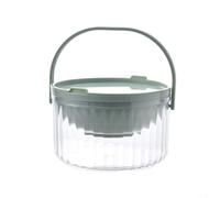 Zeroupshop Ensaladera fría con base de hielo, bandeja de servir PET blanca para frutas, salsas, aperitivos, mantiene la frescura, 18 cm (verde)
