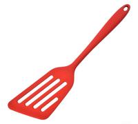 Zeroupshop Espátula de silicona resistente al calor antiadherente utensilio de cocina con mango ergonómico para freír agitar seguro para todas las sartenes, rojo, 34,5 x 7,8 cm