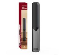Zeroupshop Espumador de leche eléctrico, máquina de espuma de café de mano recargable con batidor de acero inoxidable, operación con un solo botón para café con leche para batidor de huevos de