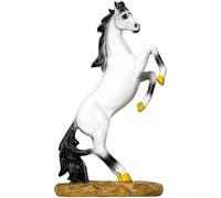 Zeroupshop Estatua de resina de caballo de pie, adorno de caballo blanco o dorado, para decoración de escritorio de oficina, estantería, éxito de la suerte, 33,2 cm (caballo blanco)