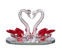 zeroupshop Figura de cristal colorida, escultura de escritorio, figuras de cisnes, aniversario, boda, regalos románticos para parejas, adornos decorativos de cisne de cristal (rojo)