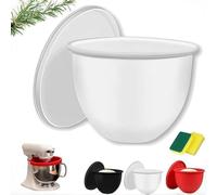 Zeroupshop Forro de silicona resistente al calor para batidora KitchenAid de 5 cuartos de galón, inserto protector antideslizante, apto para lavavajillas para caliente o frío con cepillo de esponja