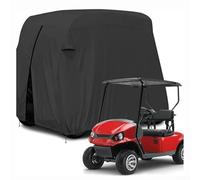 Zeroupshop Funda resistente para carrito de golf, resistente a la intemperie, protección UV, con dobladillo elástico, para vehículos de 2 a 4 pasajeros, color negro (285 x 122 x 168 cm)