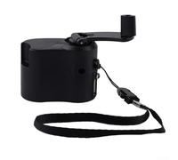 Zeroupshop, Generador de cargador de manivela portátil, fuente de alimentación USB manual con luz indicadora, salida compacta de 300 MA-600 MA para kit de supervivencia al aire libre (negro)