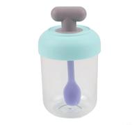 Zeroupshop Glass OverFor Night - Recipiente de avena con tapa y cuchara, taza de leche de cereales a prueba de fugas, para ensalada de pudín de yogur, tarro de preparación de comidas de boca ancha