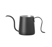 zeroupshop Gotero de café de acero inoxidable de 250 ml para filtro de cono compatible con v60, kit de goteo manual plateado (negro)