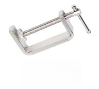 Zeroupshop Herramienta de carpintería con abrazadera en G resistente con cubierta protectora, mango en T de acero plano cromado para piedra de plástico de metal, 46 mm a 150 mm (con agujeros de 0 a 72