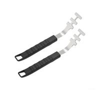 Zeroupshop Herramienta de elevación de parrilla de acero inoxidable resistente al calor con mango ergonómico antideslizante de 26 cm para cocinar barbacoa al aire libre segura y camping, compatible