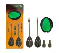 Zeroupshop Inline Methods Feeder for Carp Fishing Bait Cage Sleeve Constructed From Zinc Alloy, Featuring Built-in Weight and Rotating Cap Sleeve For Stable Bait Rig (B)