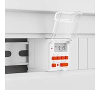 Zeroupshop Interruptor temporizador inteligente astronómico de 85-265 V CA con ajuste automático de puesta de sol, capacidad de 30 A, soporta latitud de 0 a 70 ° y longitud de -180 a 180