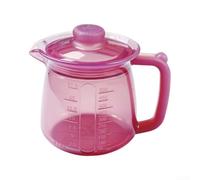 Zeroupshop Jarra medidora de silicona de 500 ml, resistente al calor, con tapa y asa, jarra de leche inastillable para preparar té, color amarillo (morado)