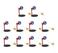 Zeroupshop Juego de 10 banderas de pesca en hielo con mecanismo de bloqueo automático, bases de soportes y bolsa de almacenamiento para entusiastas de la pesca al aire libre en invierno