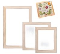 Zeroupshop Juego de 3 marcos de madera para manualidades hechas a mano, pantallas tradicionales de pulpa de 15 x 18 cm, 20 x 20 cm, 20 x 30 cm, para proyectos de arte en el hogar