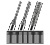 Zeroupshop Juego de 30 brocas de diamante premium para vidrio de playa, piedra dura y abalorios, tamaños de punta de 1-3 mm, se adapta a portabrocas de 1/8 pulgadas para herramientas Dremel, incluye
