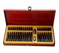 Zeroupshop Juego de 40 piezas para Torx Star y Hex Bit Socket con adaptadores de 1/2 pulgada y 3/8 pulgadas, kit de herramientas de reparación automotriz y mecánica de acero forjado en estuche rojo