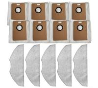 Zeroupshop Juego de 8 bolsas de polvo y 5 almohadillas para fregona, para aspiradora robot Tapo RV30 MAX Plus y RV20 MAX Plus, paño de microfibra sin obstrucciones para limpiar piezas higiénicas para