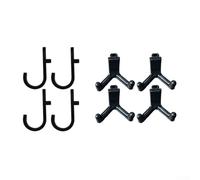 Zeroupshop Juego de 8 ganchos para herramientas de cobertizo, 4 ganchos de pared ABS en forma de J y 4 en forma de V para estantes de almacenamiento, organización de herramientas de jardín, cables y