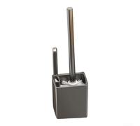 Zeroupshop Juego de escobilla de inodoro y soporte de pared, cerdas de nailon de 360 grados, limpiador de baño con cepillo para grietas, bases de almacenamiento ventiladas, gris, diseño de ahorro de