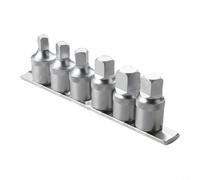 Zeroupshop Juego de llaves de drenaje de aceite cuadradas de 6 piezas, herramienta de extracción de transmisión de acero con soporte de almacenamiento, tamaños de 8-14 mm y 3/8 1/2 pulgadas, para