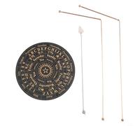 Zeroupshop Juegos de varillas de radiestesia de cobre al 99.9% con péndulo y alfombrilla de reflexión, 2 herramientas telescópicas de adivinación, para encontrar agua, detección de minerales y terapia