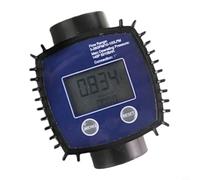 Zeroupshop K24 Medidor de flujo electrónico de turbina con pantalla digital 10-100L/min de acero inoxidable roscado de 1 pulgada, para agua y metanol de alta presión 145PSI