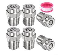 Zeroupshop Kit de 7 boquillas de acero inoxidable de alta presión con spray de ventilador de 40° para lavadoras a presión de conexión rápida G1/4, 5 tamaños de apertura 030/035/040/045/050 (Aperture