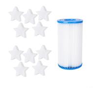 Zeroupshop Kit de cartucho de filtro de piscina tipo A/C, con 10 esponjas absorbentes de aceite reutilizables, para eliminar residuos en piscinas y spas sobre el suelo, para herramienta de instalación