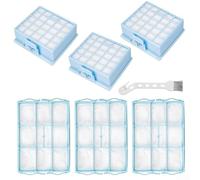 Zeroupshop Kit de filtros HEPA para aspiradoras Siemens VSZ3 VS06G VS06B VS06C y para aspiradoras Bosch BSG6 BSGL4, incluye 3 filtros principales, 3 filtros de protección del motor y cepillo de