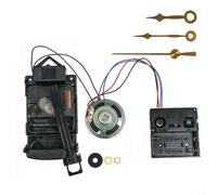 Zeroupshop Kit de movimiento de péndulo de reloj de pared, con caja de timbre de música, piezas de reparación de mecanismo de cuarzo silencioso, para pintura vintage sin marco, manecillas doradas, se