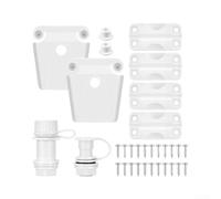 Zeroupshop Kit de piezas de repuesto para Igloo: 4 bisagras, 2 cierres con postes, drenaje roscado y clip, hardware de reparación de hielera de plástico ABS con tornillos de acero inoxidable