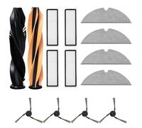 Zeroupshop Kits de accesorios de repuesto para aspiradoras robot Dreame D20 Pro, D20 Pro Plus, RLD43SA, RLD43SD, incluye cepillos de doble rodillo, 4 cepillos laterales, 4 filtros, 4 paños de fregona