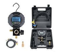 Zeroupshop Manómetro digital de colector 0-6000 kPa con pantalla TFT LCD y válvula de bola industrial para pruebas de fugas de vacío de aire acondicionado HVAC, compatible con R134A/R1234YF/R22/R290