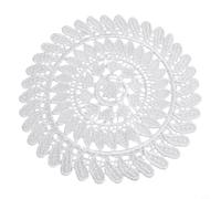 Zeroupshop Mantel individual redondo de encaje hecho a mano mantel de tela para taza plato posavasos decoración de fiesta en el hogar boda hora del té 19 cm blanco (1#19 cm)