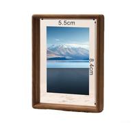 Zeroupshop Marco de fotos acrílico de doble cara con acabado de madera maciza de nogal para exhibición de arte y caligrafía, para insertar para diseño y decoración de oficina, varios tamaños (3