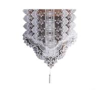 Zeroupshop Mesa de encaje blanco para corredor, estilo europeo sofisticado, malla de poliéster para banquete de boda, adorno de escritorio (35 x 210 cm)