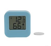 Zeroupshop Mini termómetro digital electrónico higrómetro con pantalla LCD Temperatura y humedad Indicador de comodidad de aire interior para sala de estar, cocina, soporte de mesa (azul)