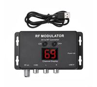 Zeroupshop Modulador RF AV a RF Convertidor de señal Adaptador de audio de video para PAL NTSC Soporte de sistema USB Formato de TV compatible con decodificador Reproductor de DVD 471-885MHz