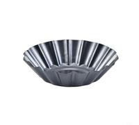 Zeroupshop Moldes antiadherentes de acero al carbono con encaje para diseño de bordes, moldes de pastel en forma de crisantemo de 18 cm para hornear tartas, pudines y postres, plata, paquete de 12