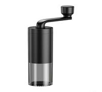 Zeroupshop Molinillo de café manual ajustable, molinillo de granos portátil de manivela para espresso para prensa francesa, especias, camping, viajes, ABS, ligero, blanco (negro)