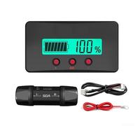 Zeroupshop Monitor de batería CC 8-120V 0-500A, medidor digital Coulomb con derivación para RV solar de plomo-ácido, pantalla precisa de estado de carga, probador de corriente bidireccional, negro (B)