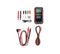 Zeroupshop Multímetro digital True RMS 6000 unidades USB-C recargable AC DC Voltajes Capacitancia Corriente Resistencia Frecuencia NCV Temperatura con antorchas de retroiluminación (FS899L + cable 16