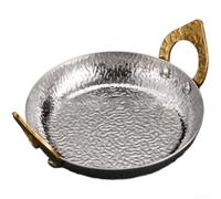 Zeroupshop Olla caliente de acero inoxidable 304 estilo tailandés, con asas dobles, sartén retro Tom Yum, para cocinar en estufa de mariscos, para utensilios de cocina limpios de plata, 24 cm (22 cm)